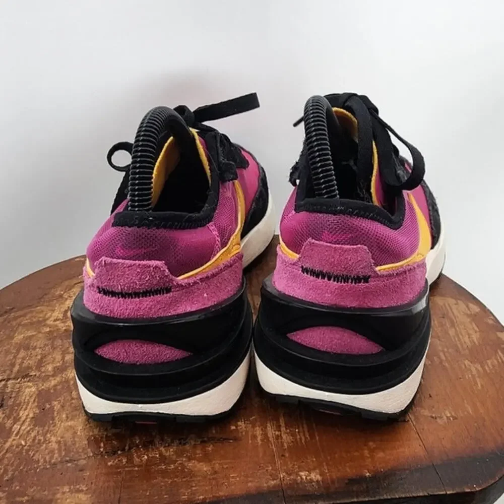 NIKE Waffle Sneakers Size 6.5 Y Youth Pink Black Orange